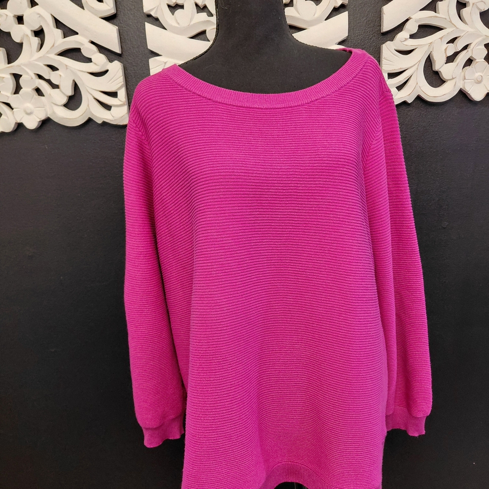 Cyrus Pink Ribbed Knit Sweater - Picture 2 of 4
